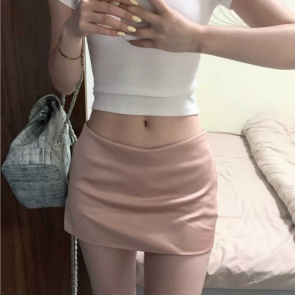 Sleek Blush Low Rise Mini Skort